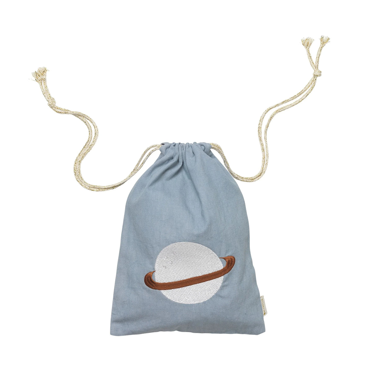 FABELAB Geschenke-Stoffbeutel – Planet Stickerei - Cottage Blue