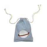 FABELAB Geschenke-Stoffbeutel – Planet Stickerei - Cottage Blue