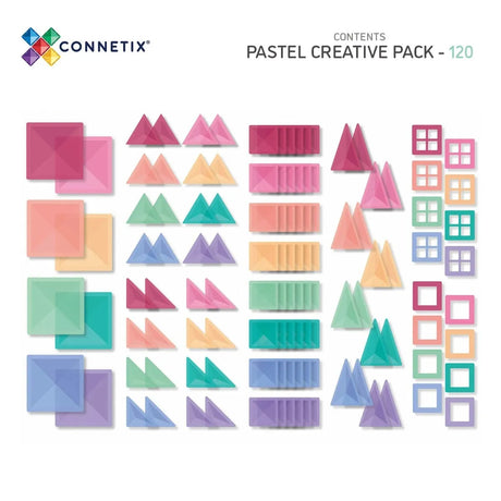 CONNETIX Magnetbausteine Pastel Creative Pack - 120 Teile - Nook' d' Mel - Kinder Concept Store
