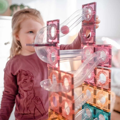 CONNETIX Magnetbausteine Kugelbahn Pastel Ball Run Pack - 106 Teile - Nook' d' Mel - Kinder Concept Store