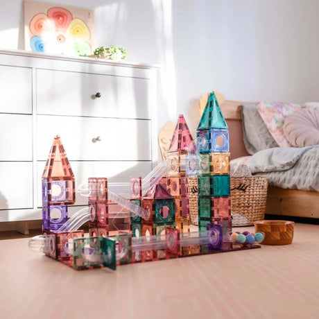CONNETIX Magnetbausteine Kugelbahn Pastel Ball Run Pack - 106 Teile - Nook' d' Mel - Kinder Concept Store