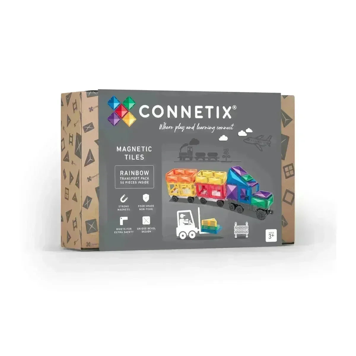 CONNETIX Magnetbausteine Rainbow Transport Pack - 50 Teile - Nook' d' Mel - Kinder Concept Store