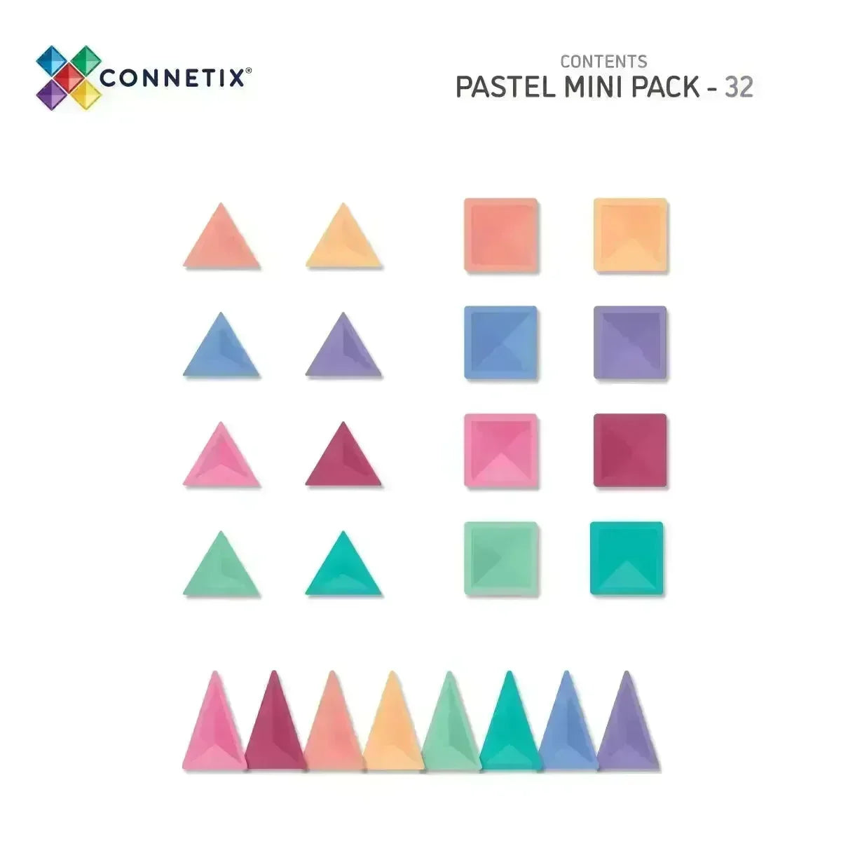 CONNETIX Magnetbausteine Pastel Mini Pack - 32 Teile - Nook' d' Mel - Kinder Concept Store