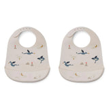 Lätzchen mit Auffangschale Tilda - 2er-Pack Little dragon dark sandy mix