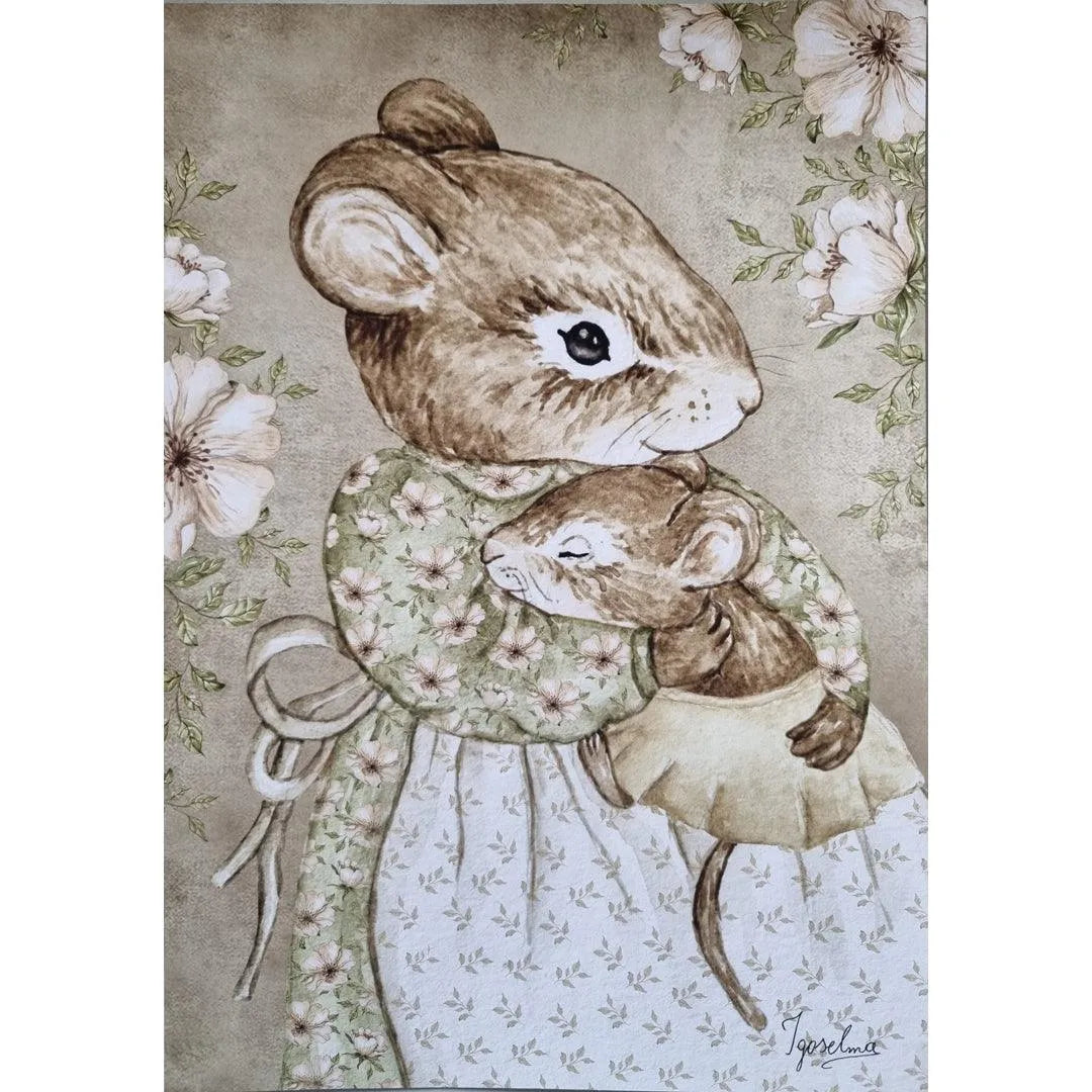 Kinderposter Mama Maus Maedchen - A4
