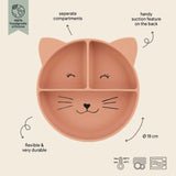 TRIXIE Silikon-Esslernteller mit Saugnapf - Mrs. Cat