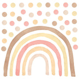 Wandtattoo Kinderzimmer - Regenbogen mit Punkte Pink / Braun