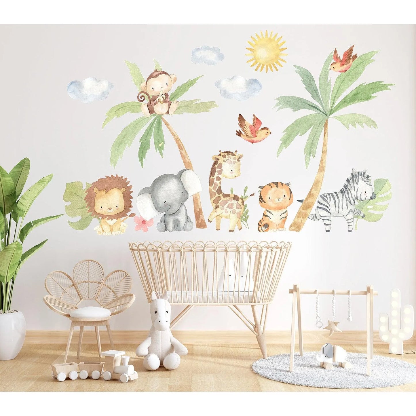 Wandtattoo Kinderzimmer - Safari-Babytiere