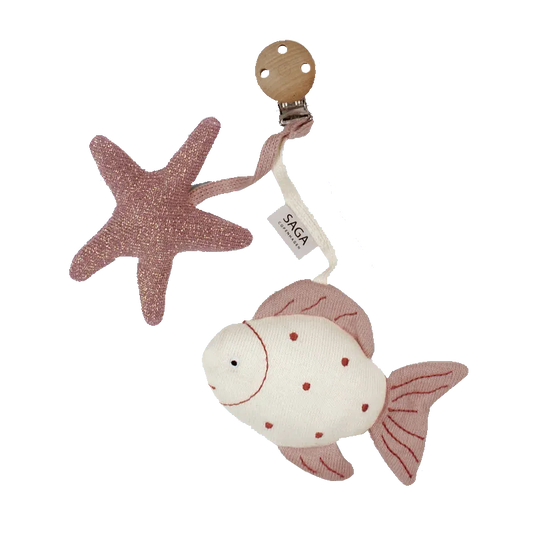 Kinderwagenkette Fisch und Seestern – Njord - Pearl Blush - Nook' d' Mel