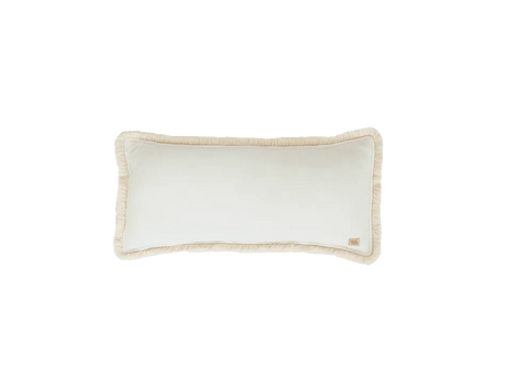 Kissen (Bolster) mit Fransen - Samt - Weiß - Nook' d' Mel - Kinder Concept Store