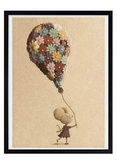 Blumenballon Kinderposter